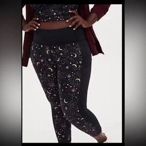 Torrid Black Celestial Print Sports Legging Pant 0